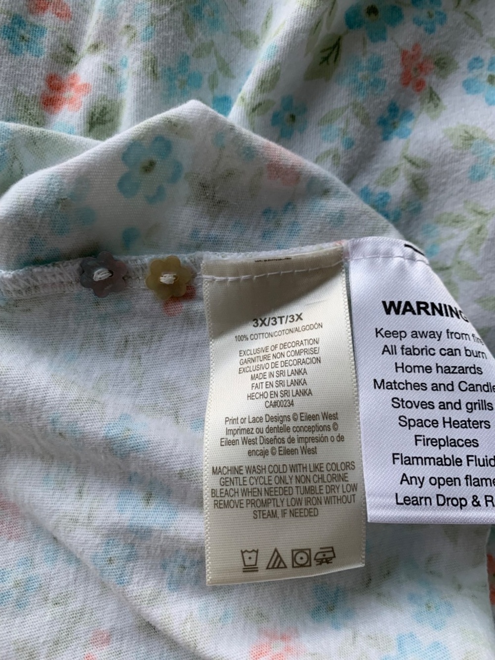 EILEEN WEST FLORAL CAP SLEEP NIGHTGOWN PLUS SIZE 3XL Cottagecore - Picture 12 of 13